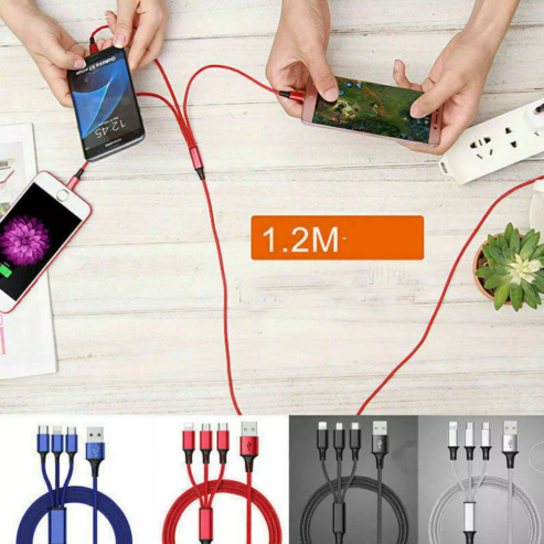 3-in-1 Fast USB Charging Cable – Universal Multi-Function Charger Cord