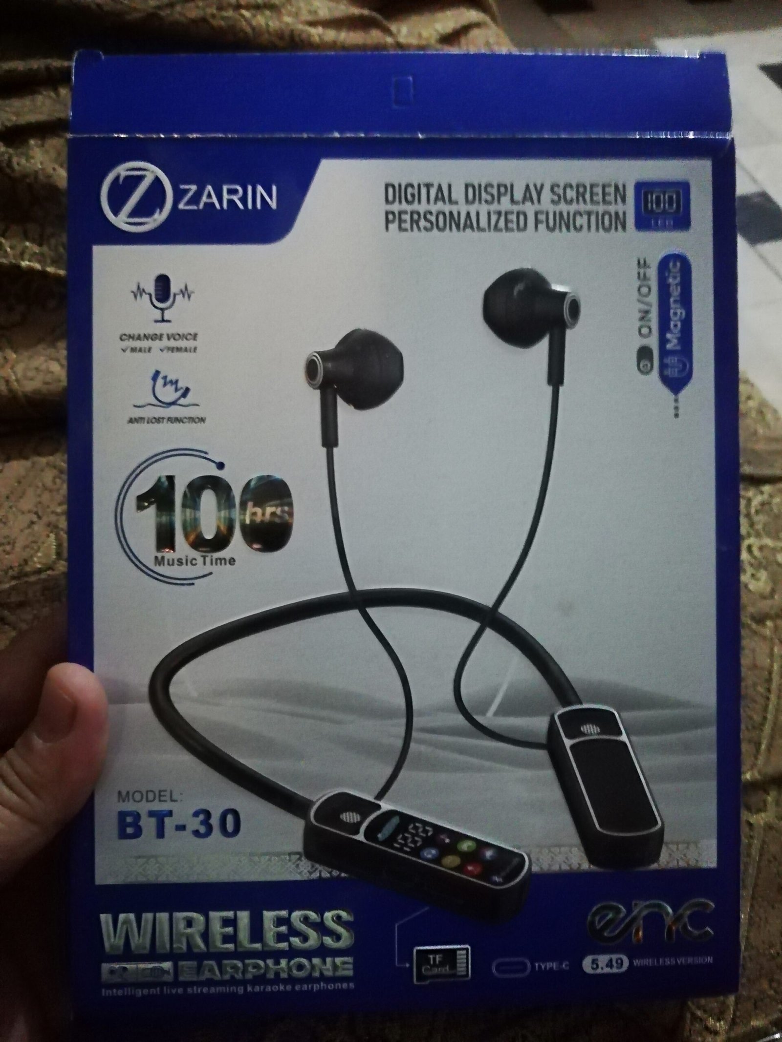 BT-30 Bluthooth Neckband 100 Hours Talking Time